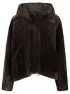Blancha Straight Merino Bomber Jacket In Brown