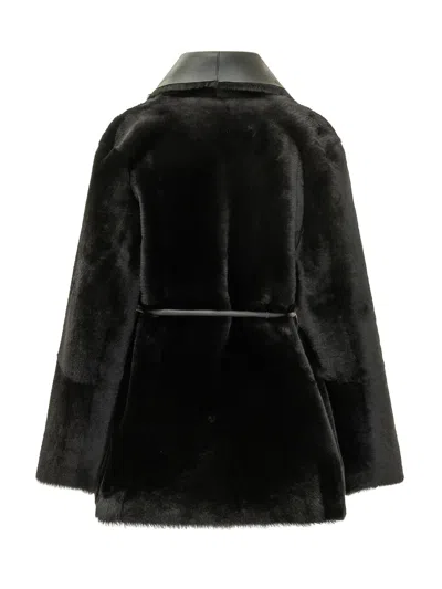 Blancha Straight Merino Jacket In Nero