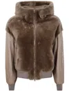Blancha Paneled Hooded Jacket In Brown