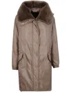 Blancha Faux-fur Hooded Coat In Gray