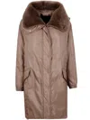 Blancha Faux-fur Hooded Coat In Gray