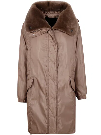 BLANCHA BLANCHA STRAIGHT "MERINO SHEARLING" AND NYLON FABRIC PARKA