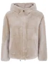 Blancha Straight "merino Shearling" Jacket Clothing In Neutral