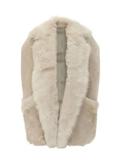Blancha Straight Merino Vest In Burro