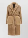 Blancha Merino Straight-volpe Fur Beige In Brown