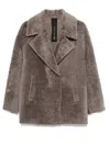 BLANCHA TAUPE GREY SHEARLING JACKET