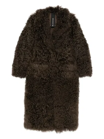 Blancha `tigrados` Shearling Coat In Brown