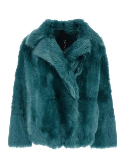 Blancha Toscana Shearling Jacket In Blue