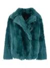 Blancha Toscana Shearling Jacket In Blue