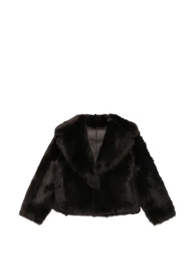 Blancha Wide-lapel Jacket In Black
