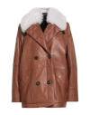 Blancha Woman Coat Brown Size 6 Sheepskin In Brown