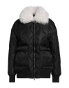 Blancha Woman Puffer Black Size 6 Polyester, Polyamide, Polypropylene, Shearling, Cotton In Black