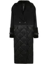 Blancha Wool Fabric, Nylon Fabric And Shearling Coat