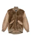 Blancha Zip-up Bomber Jacket In Brown