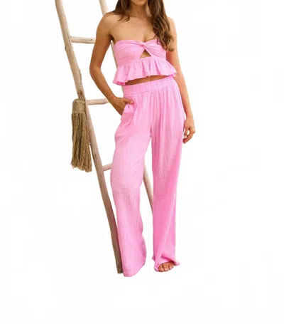 Blanco By Nature Azurra Flowy Pants In Pink