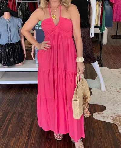 Blanco By Nature Carlotta Maxi Dress In Rasberry In Multi