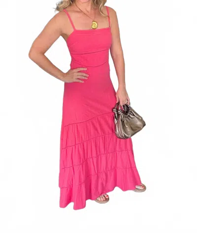 Blanco By Nature Crochet Maxi Dress In Rasberry In Pink
