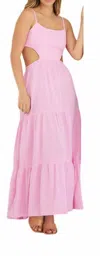 Blanco By Nature Daisy Cut Out Maxi Dress In Pink In Pink