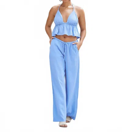 Blanco By Nature Kelly Drawstring Pants In Azure In Blue