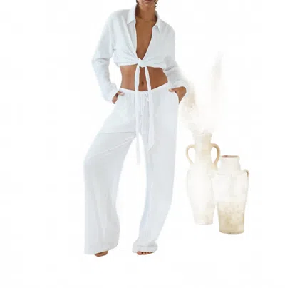 Blanco By Nature Kelly Drawstring Pants In White