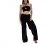 Blanco By Nature Oversized Cargo Drawstring Pants In Black In Black