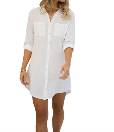 Blanco By Nature Oversized Shirt Dress In White