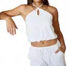Blanco By Nature Rope Halter Top In White In White
