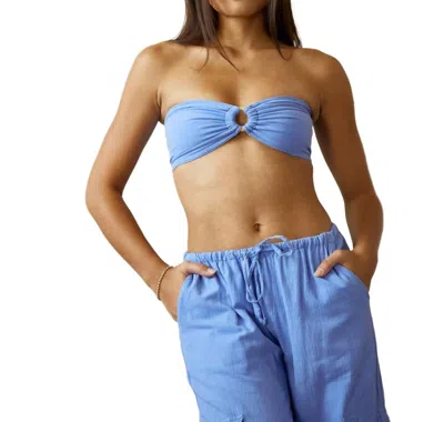 Blanco By Nature Safari Bandeau Top In Azure In Blue