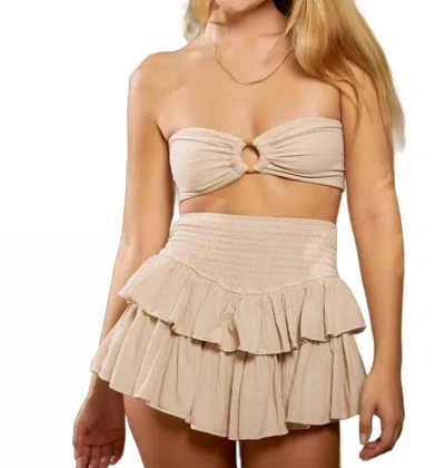 Blanco By Nature Safari Bandeau Top In Beige In Brown