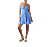 Blanco By Nature Serena Tie Back Crochet Dress In Azure In Blue