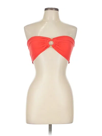 Pre-owned Blanco By Nature Sleeveless Top Orange Strapless Neckline Tops