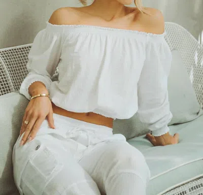 Blanco By Nature Solange Off Shoulder Top In White