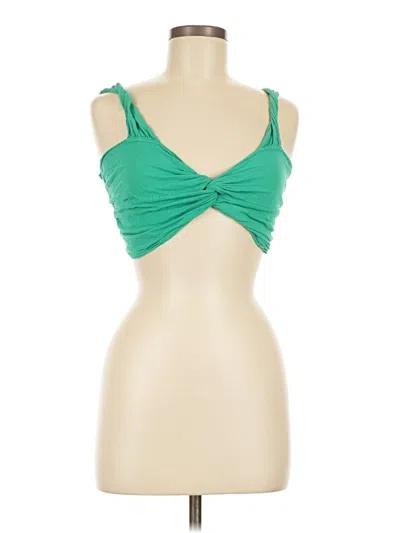 Pre-owned Blanco By Nature Tank Top Green Strapless Neckline Tops