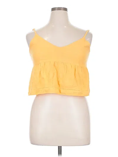 Pre-owned Blanco By Nature Tank Top Yellow Strapless Neckline Tops