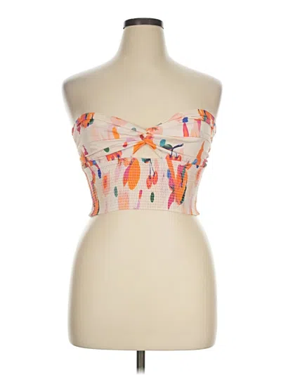 Pre-owned Blanco By Nature Tube Top Orange Strapless Neckline Tops