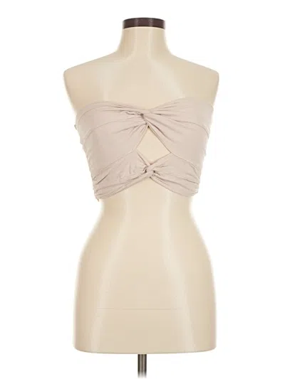 Pre-owned Blanco By Nature Tube Top Tan Strapless Neckline Tops