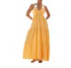 Blanco By Nature Zoey Tie Back Long Flowy Dress In Tangerine In Orange