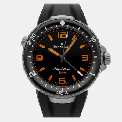 Pre-owned Blancpain Fifty Fathoms 5019-12b30-64a Black Titanium Automatic Men's Watches 47mm