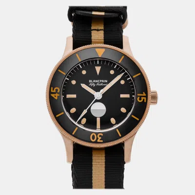 Pre-owned Blancpain Fifty Fathoms 5901 5630 Nana Black Bronze Automatic Men Wristwatch 41.3mm