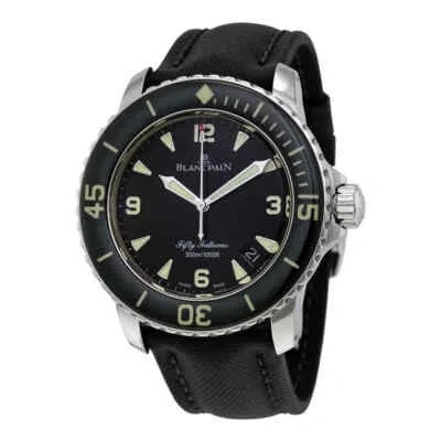 Pre-owned Blancpain Fifty Fathoms Automatic Black Dial Men's 5015-1130-52b