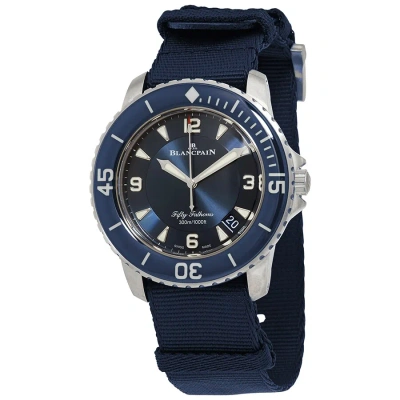 Blancpain Fifty Fathoms Automatic Blue Dial Men's Watch 5015-12b40-naoa In Blue / Grey
