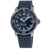 Blancpain Fifty Fathoms Automatic Blue Dial Titanium Rubber Strap Men's Watch 5010-12b40-o64b In Blue