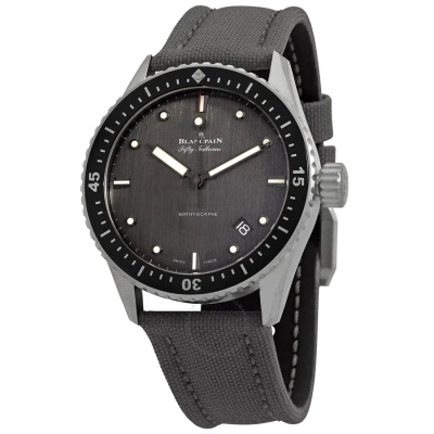 Blancpain Fifty Fathoms Automatic Grey Dial Men's Watch 5000 1210 G52a In Black / Grey