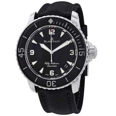 Pre-owned Blancpain Fifty Fathoms Automatique Black Dial Men's Watch 5015-1130-52a