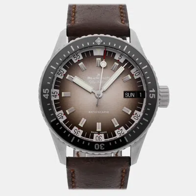 Pre-owned Blancpain Fifty Fathoms Bathyscaphe 5052-1110-63a Brown Stainless Steel Automatic Men Wristwatch 43mm