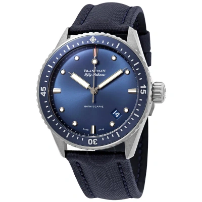 Blancpain Fifty Fathoms Bathyscaphe Automatic Blue Dial Men's Watch 5000-0240-o52a In Blue / Grey