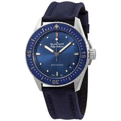 Pre-owned Blancpain Fifty Fathoms Bathyscaphe Automatic Blue Dial Men's Watch