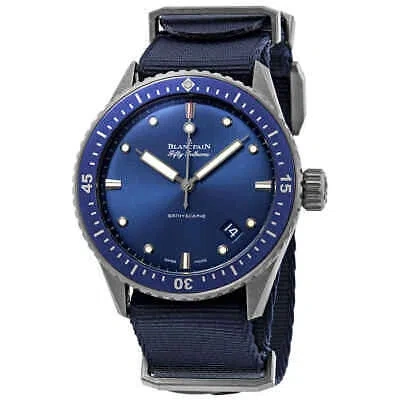 Pre-owned Blancpain Fifty Fathoms Bathyscaphe Automatic Blue Dial Mens Watch5000-0240-naoa