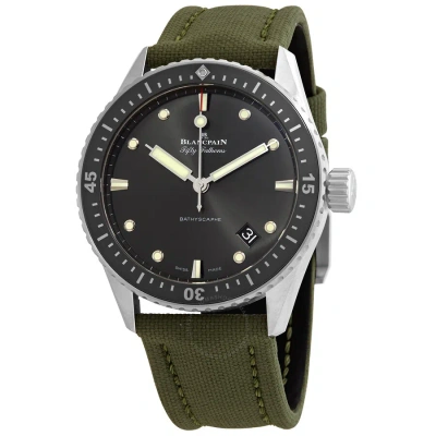 Blancpain Fifty Fathoms Bathyscaphe Meteor Grey Dial Automatic Men's Watch 5000-1110-k52a In Black / Green / Grey