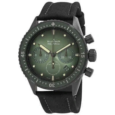 Pre-owned Blancpain Fifty Fathoms Chronograph Automatic Green Dial Men's Watch 5200 0153